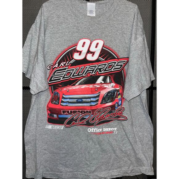 Vintage Carl Edwards delta NASCAR racing shirt front and back large - Picture 1 of 3